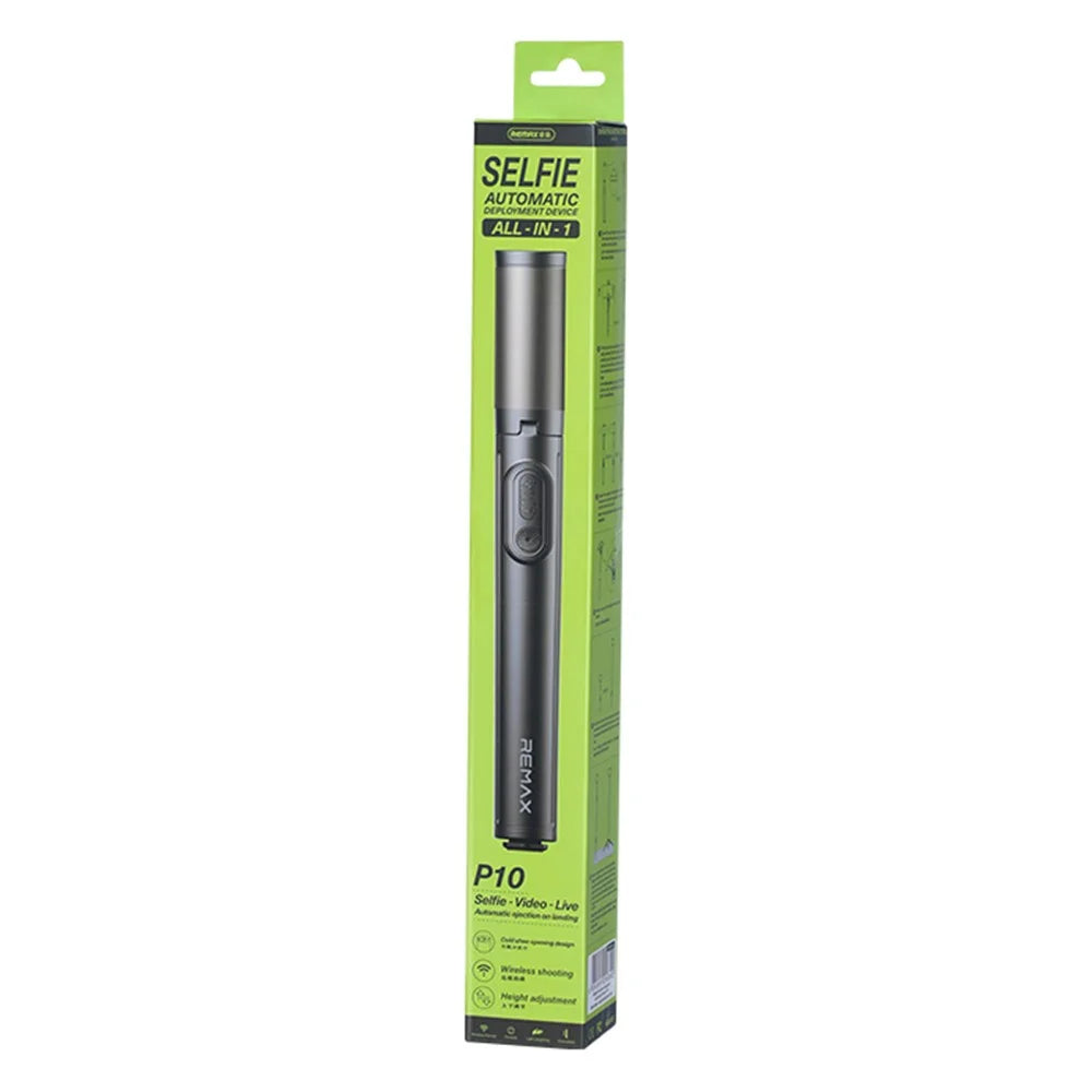 REMAX P10 Portable Selfie Stick with Bluetooth-compatible Remote Automatic Pop Up Tripod for 4.7-6.7 Inch Phones - 3