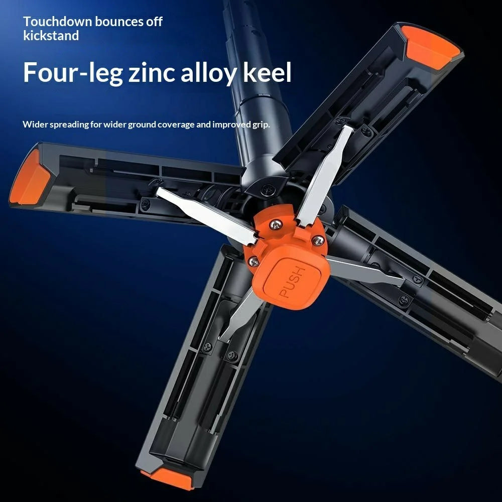 T13Y Bluetooth-compatible Selfie Stick Extendable Tripod Auto Open Zinc Alloy Phone Handle Holder - Black - 5