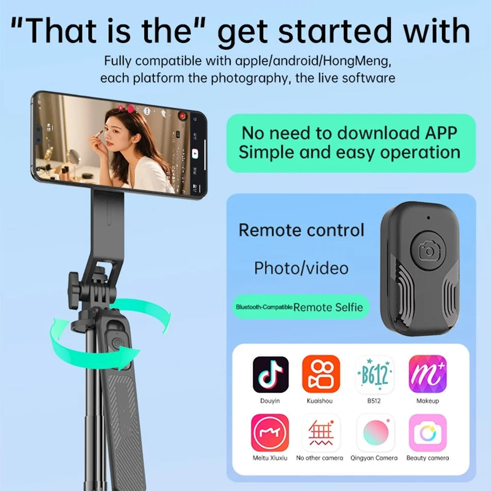 K05 Magnetic Tripod Selfie Stick Bluetooth-compatible Remote Control Foldable Phone Holder for Photography - 6