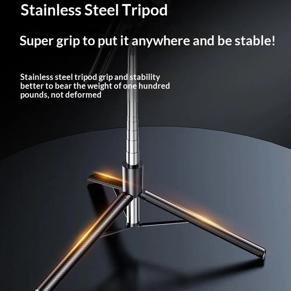 S7 Portable Bluetooth-compatible Remote Control Selfie Stick 1.7m Extendable Tripod Stand 4-Axis Anti-Shake Gimbal Phone Holder for Live Streaming Photography - Black - 5
