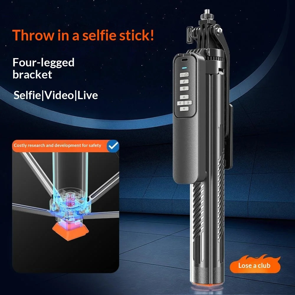 T05TK Bluetooth-compatible Tripod Selfie Stick with 10 Inch Round Fill Light Auto-Open Gimbal Stabilizer Remote Control Phone Stand for Photography - 3