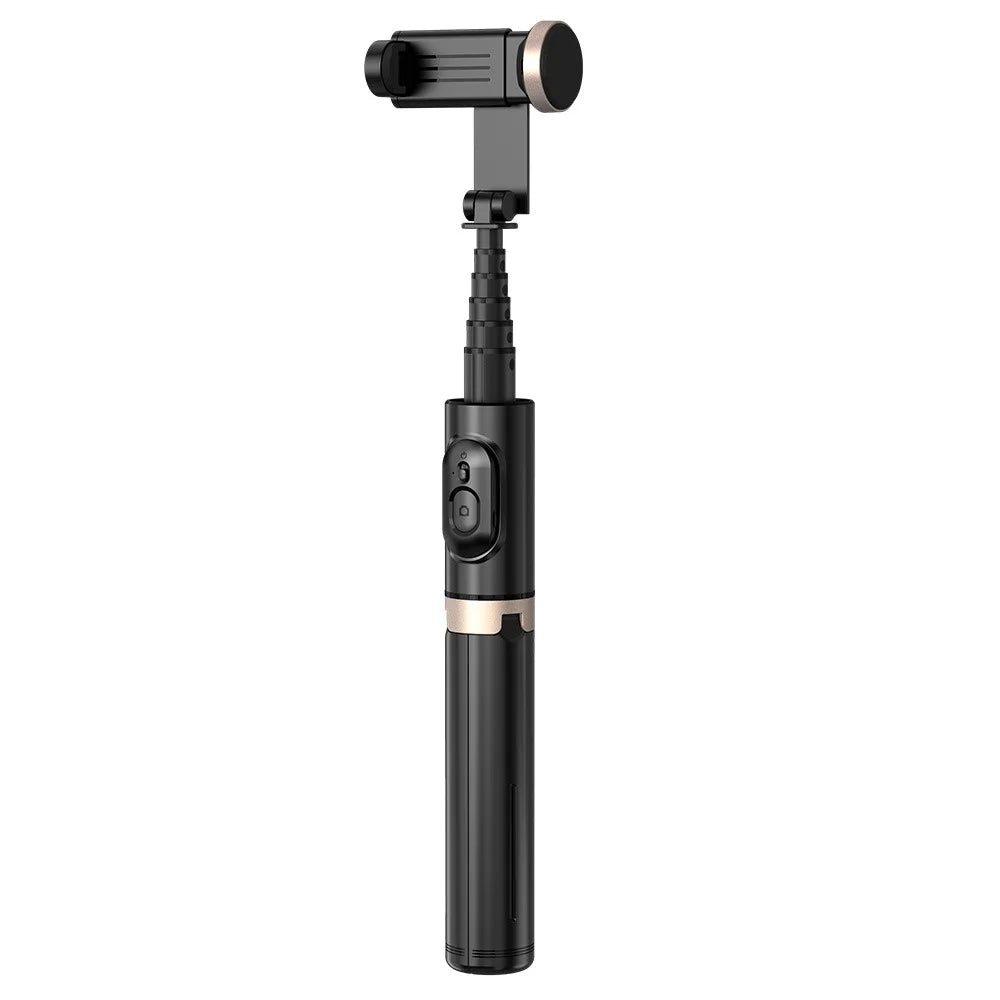 Q12 Bluetooth-compatible Selfie Stick Aluminum Alloy Pole Extendable Phone Tripod Stand with Wireless Remote - Black - 2