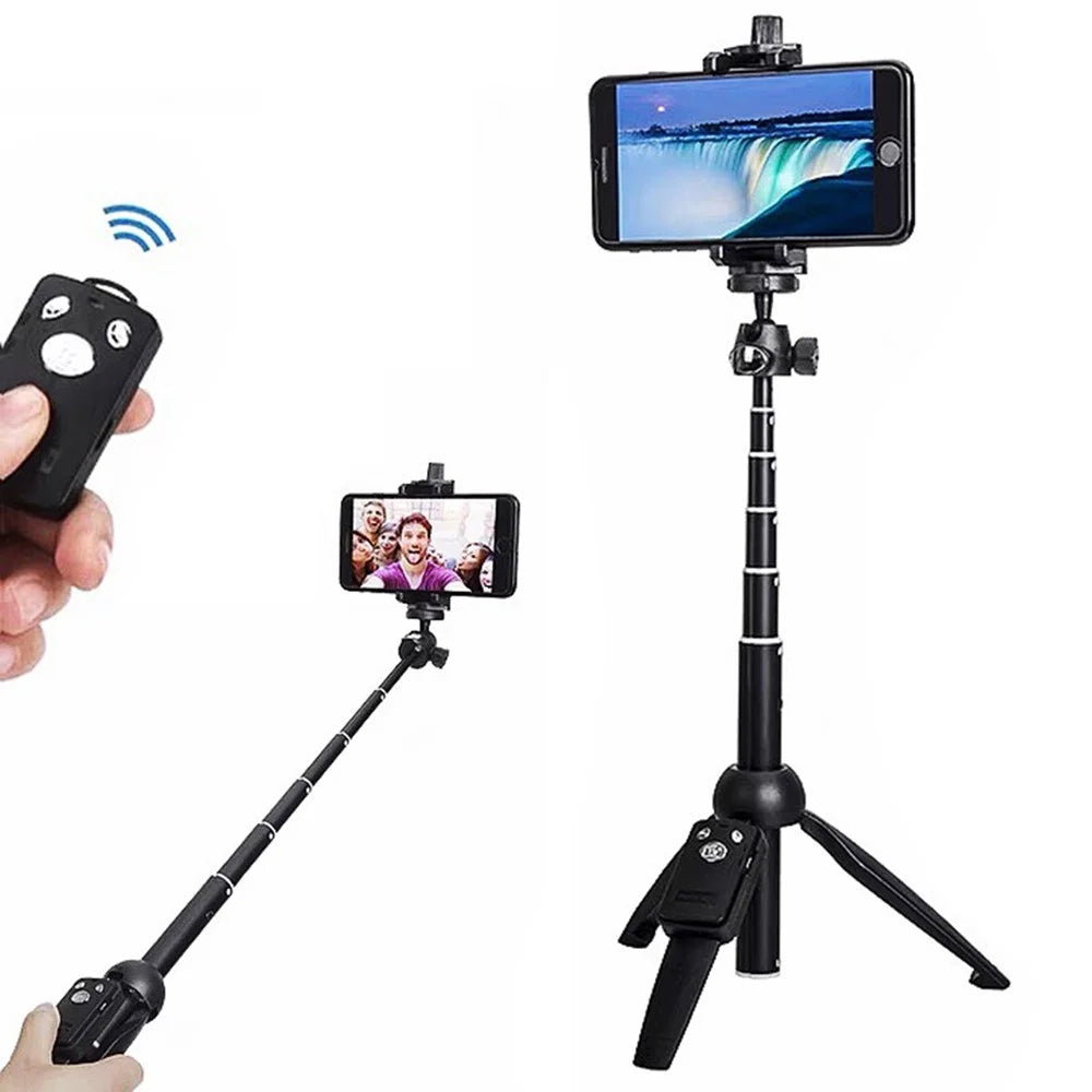 YUNTENG 9928N Bluetooth-compatible Remote Telescopic Tripod Stand Phone Clip Holder Selfie Stick - 1