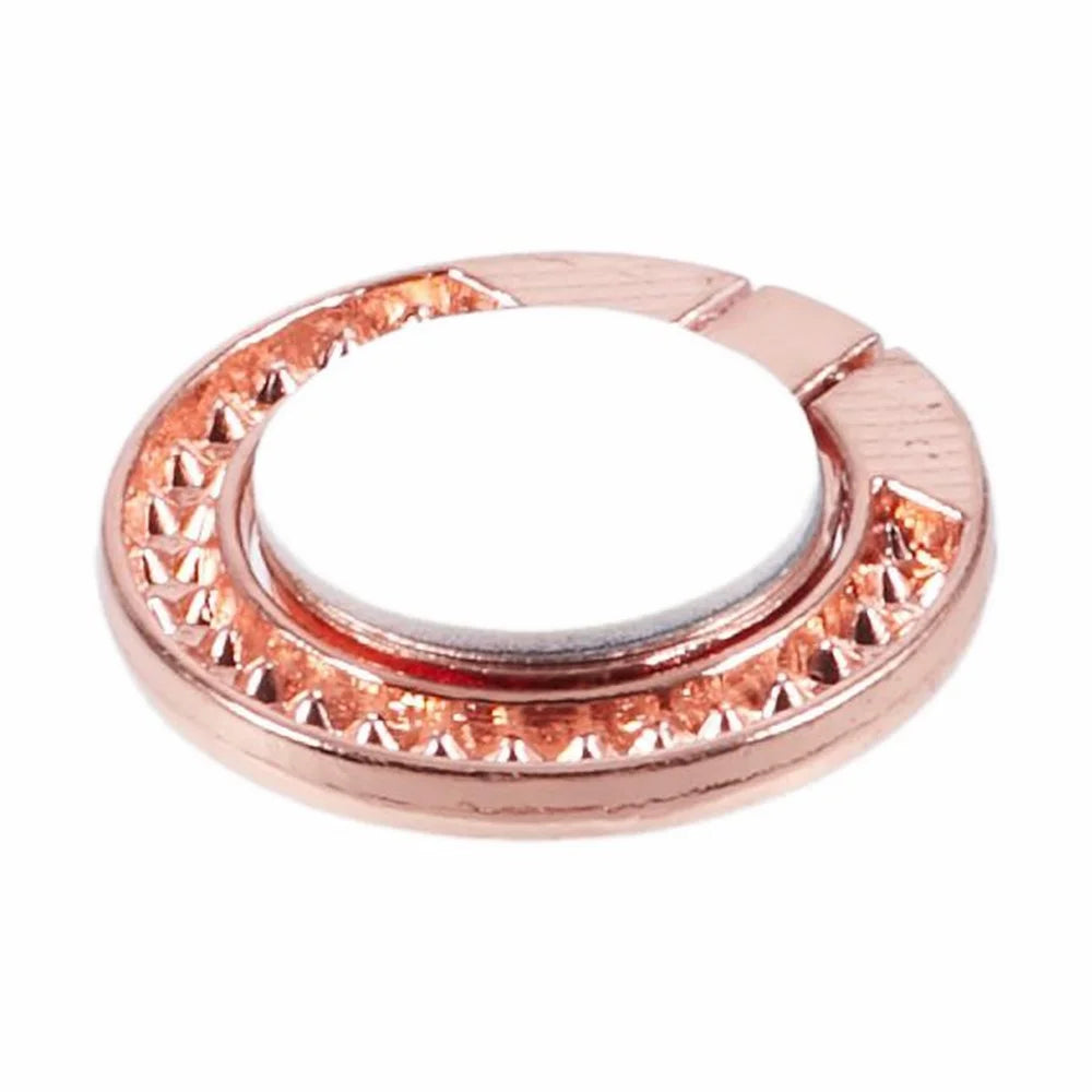 Round Phone Kickstand Adhesive Metal Phone Ring Holder Grip Flower Decoration - Light Purple - 4