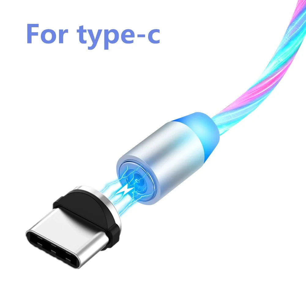 Creative 360° Adsorption Three Color Streamer Type-C Magnetic Charging Cord - 2