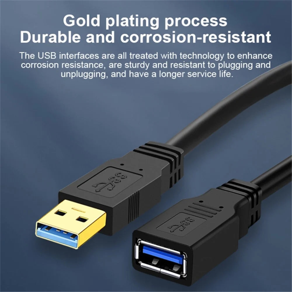 0.6m USB 3.0 Female to USB 3.0 Male Data Transfer Cable USB-A Extension Cord Anti-Wear PVC Line - 2