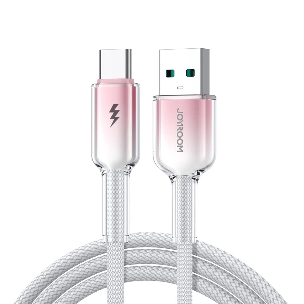 JOYROOM S-A42 1.2m 3A USB-A to Type-C Fast Charging Cable Data Sync Cord for iPhone 16-15 Series - White - 1