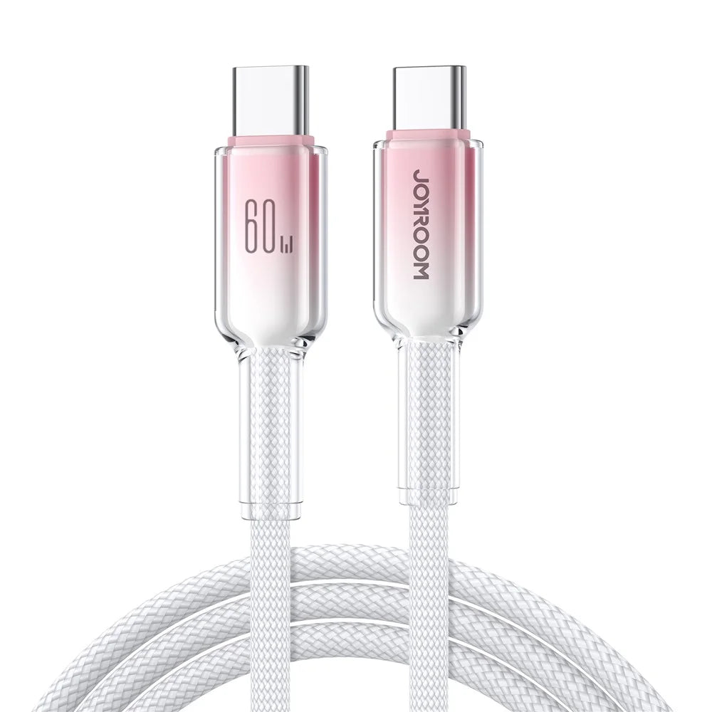 JOYROOM S-A42 1.2m Type-C to Type-C PD 60W Fast Charging Cable Data Transmission Cord for iPhone 16-15 Series - White - 1
