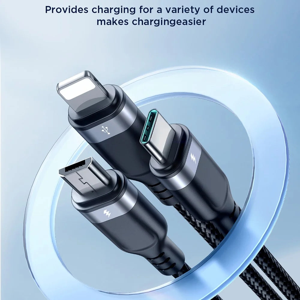 JOYROOM S-A18 0.3m Type-C to Type-C to iP+Type-C+Micro Fast Charging Cable Data Cord - 2