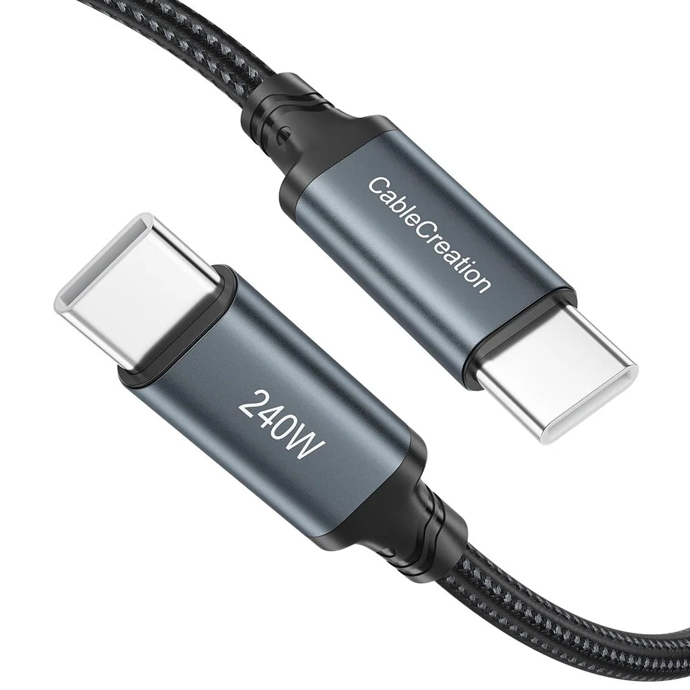 CABLECREATION CC1304 1.83m Type-C to Type-C 240W Fast Charging Wire Nylon Braided Data Cable - 1