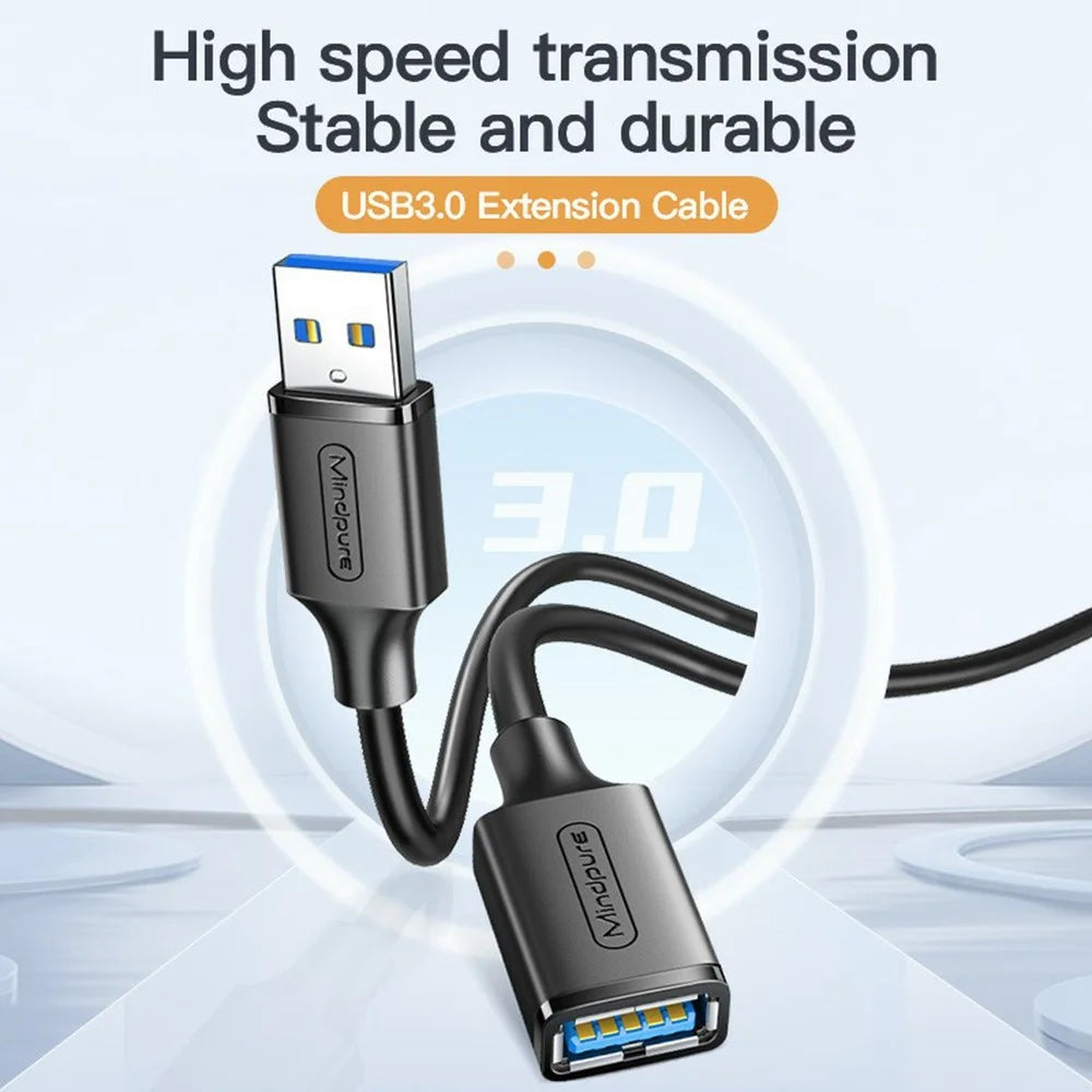 MINDPURE US103 2m Fast Speed USB 3.0 Extension Cable Male to Female Extender Cord for Laptop PC - 2