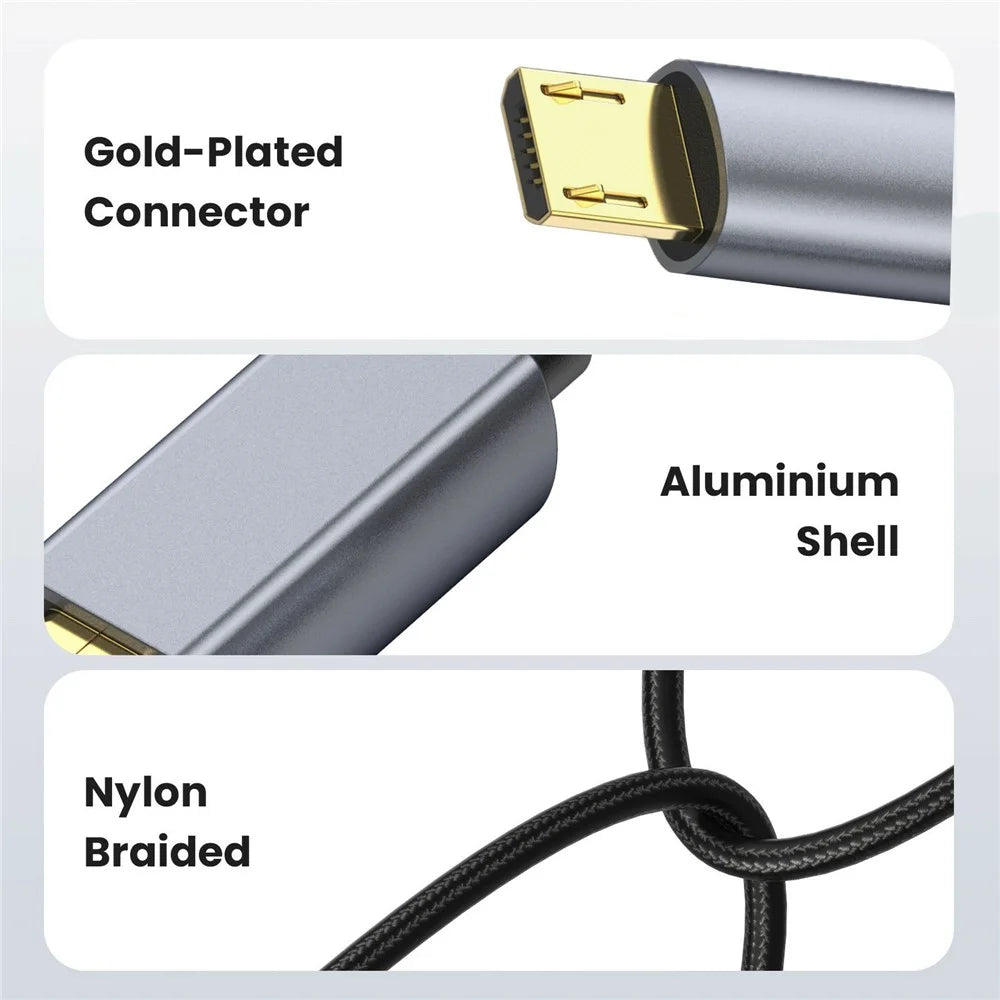 10m 480Mbps USB A to Micro Charge and Sync USB Cable for Samsung Galaxy J7 / S7 / S6 / Kindle Fire HD Tablets / PS4 - 3