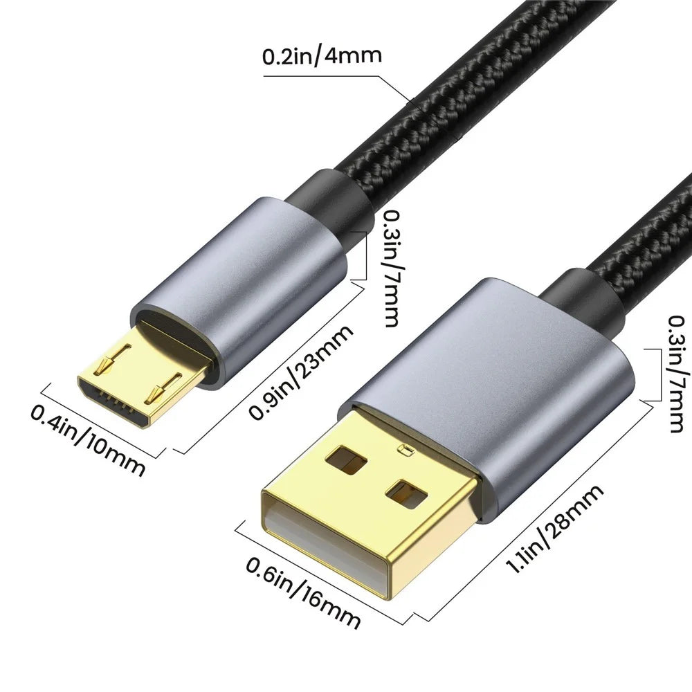 0.3m 480Mbps USB A to Micro Charge and Sync USB Cable for Samsung Galaxy J7 / S7 / S6 / Kindle Fire HD Tablets / PS4 - 7