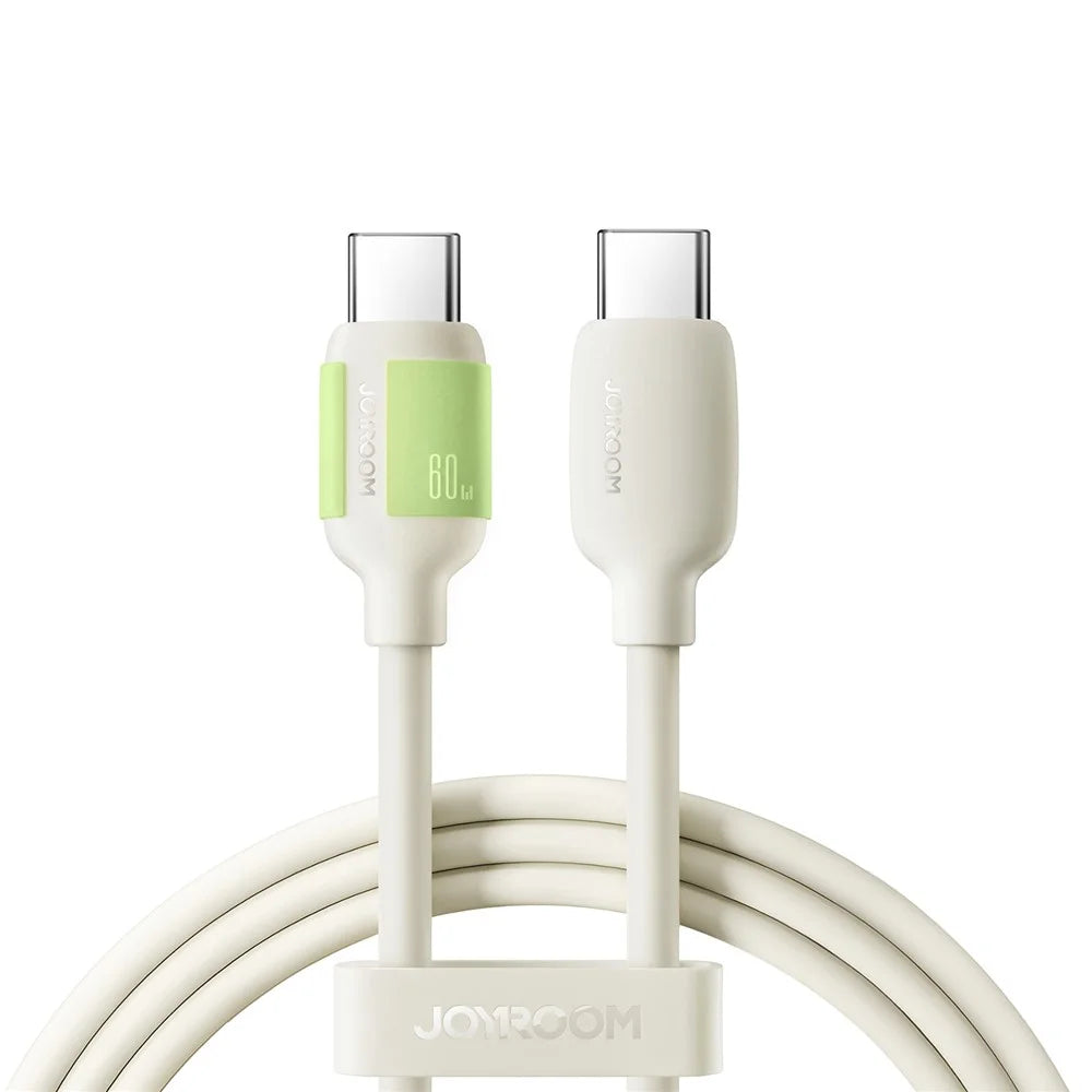 JOYROOM S-A53 2m Type-C to Type-C 60W Fast Charging Cable Liquid Silicone Fluorescent Data Cord - 1