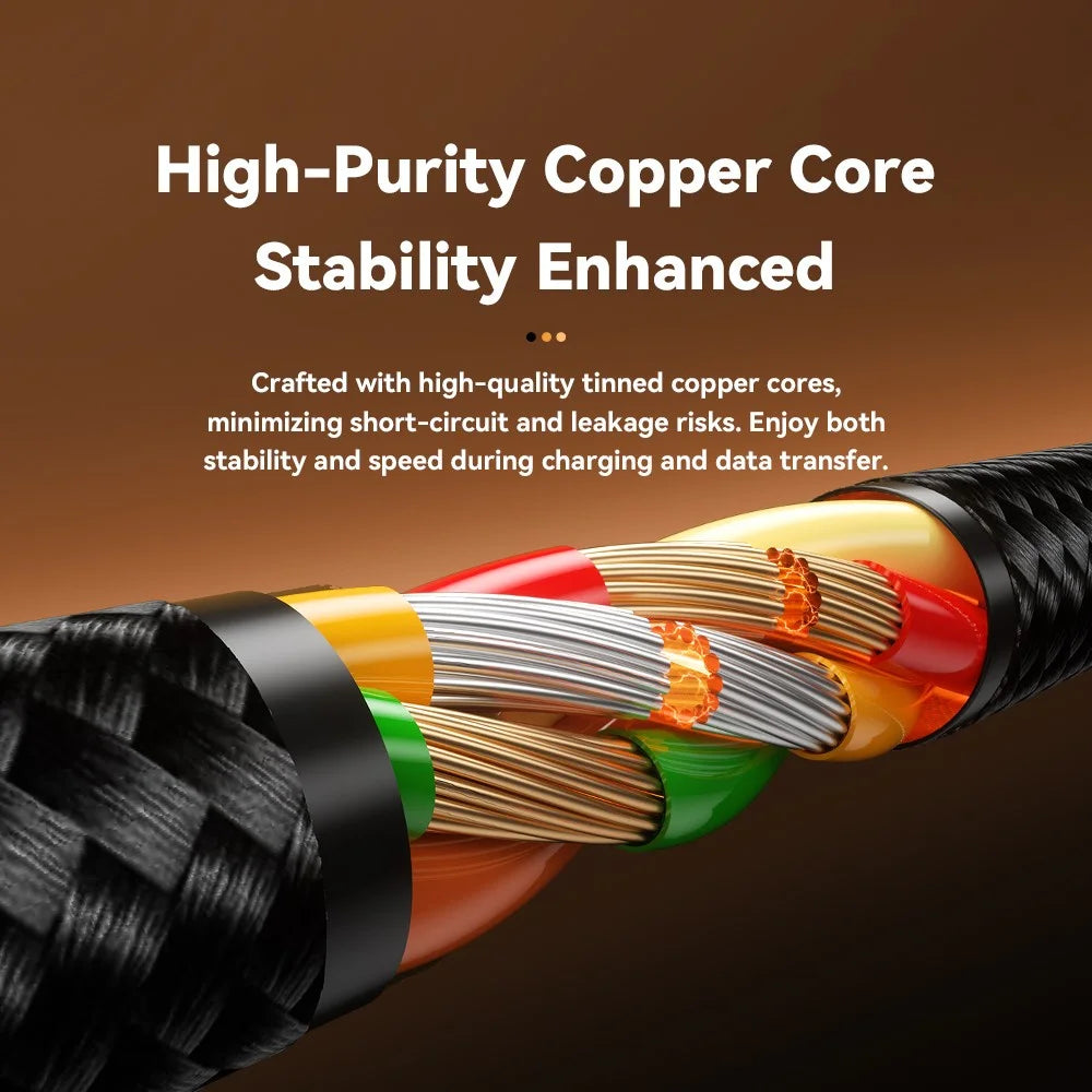 ESSAGER 2m USB-A to iP + Type-C 90 Degree Right Angle 3A Fast Charging Data Cable - 3