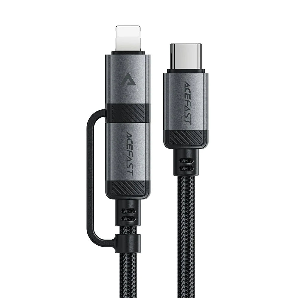 ACEFAST C20-01 1.2m USB-C to USB-C + iP Data Cable Braided 60W Fast Charging Cord - 2