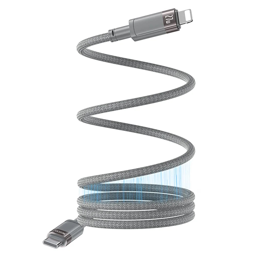 YESIDO CA172L Type-C to iP Magnetic Cable Braided Data Sync Charging Cord - 1