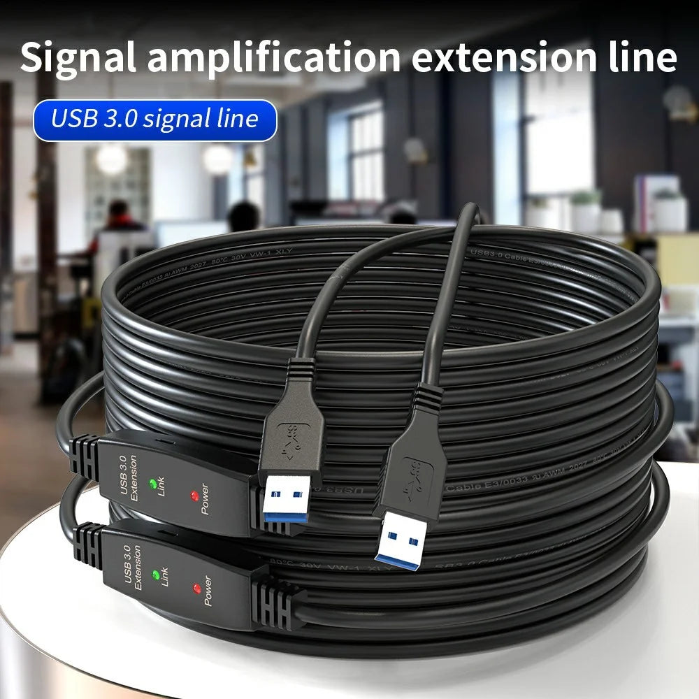 U3AA 15m USB3.0 Male to Male PVC Extension Cable for Conference Camera Mouse Scanner - 2
