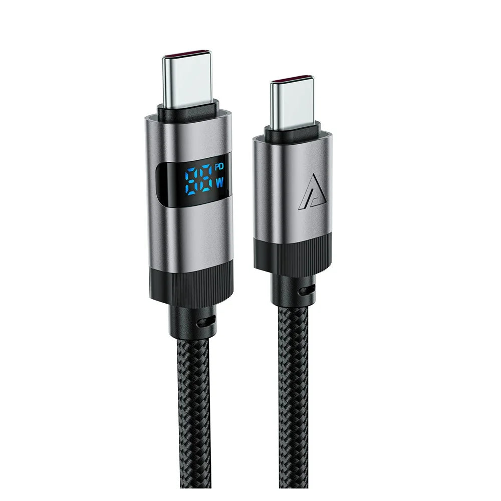 ACEFAST C15-03 1.2m USB-C to USB-C Charging Cable LED Power Display Braided Data Cord - 2