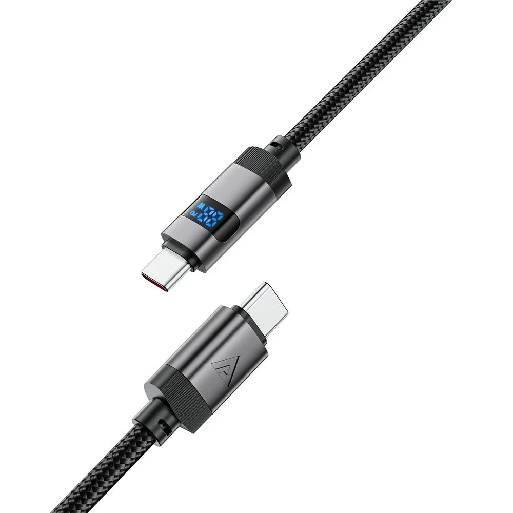ACEFAST C15-03 1.2m USB-C to USB-C Charging Cable LED Power Display Braided Data Cord - 3