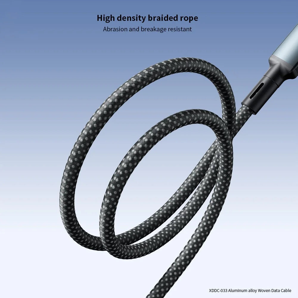 XUNDD XDDC-033 1m Aluminum Alloy Braided USB-C to USB-C Data Cable Phone Fast Charging Wire - 2