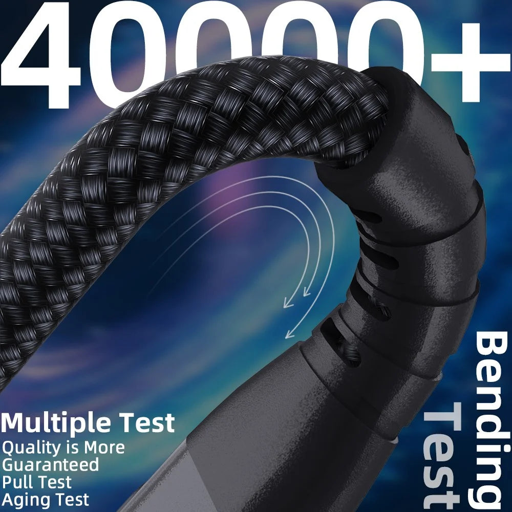 1m USB-C to USB-C Cable 100W 5A / 20V Nylon Braided Phone Tablet Fast Charging Digital Display Cord - Black - 5