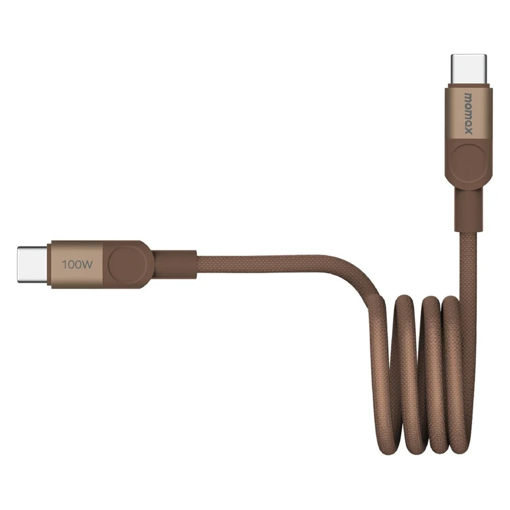MOMAX Mag.Link 1m 100W Magnetic Braided Fast Charging Cable USB C to USB C Wire for Laptop / Phone / Tablet - Gold - 3