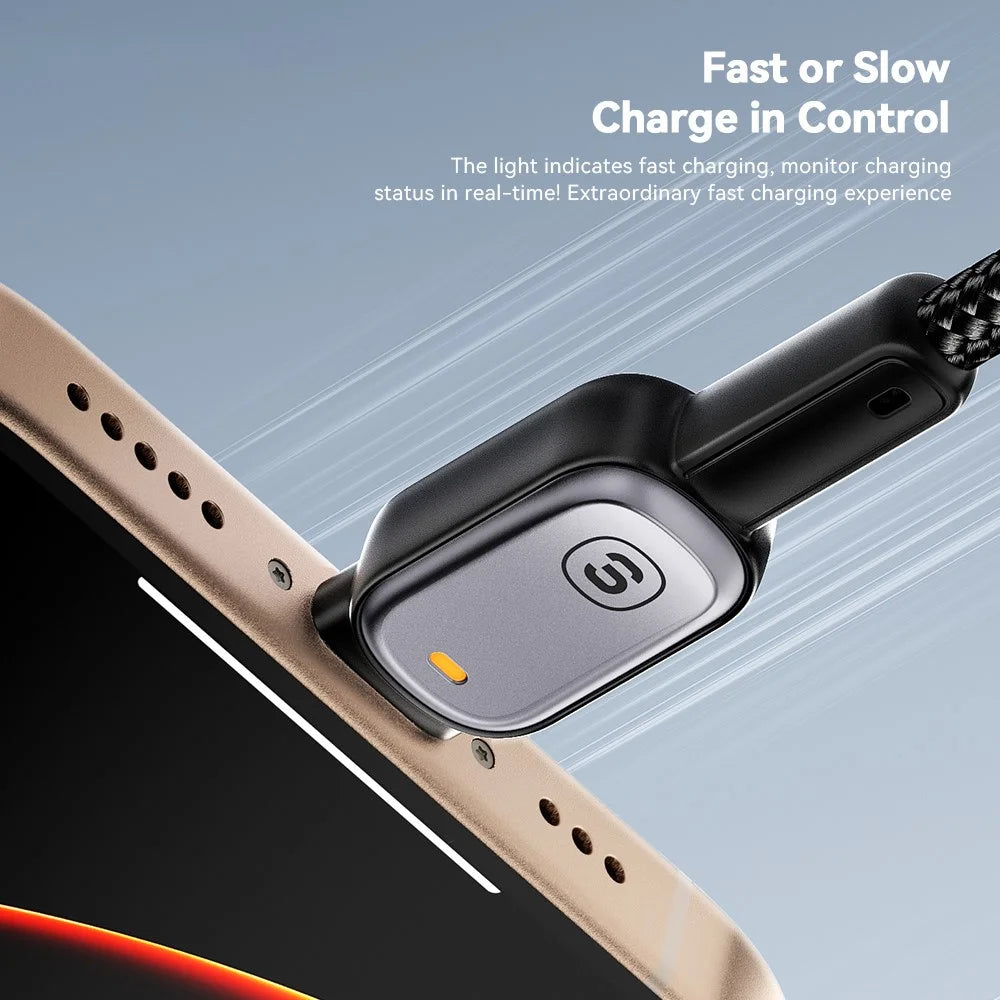 ESSAGER Type-C to Type-C 100W Smart LED Cable Fast Charging Durable Braided Data Cable 1m - 5