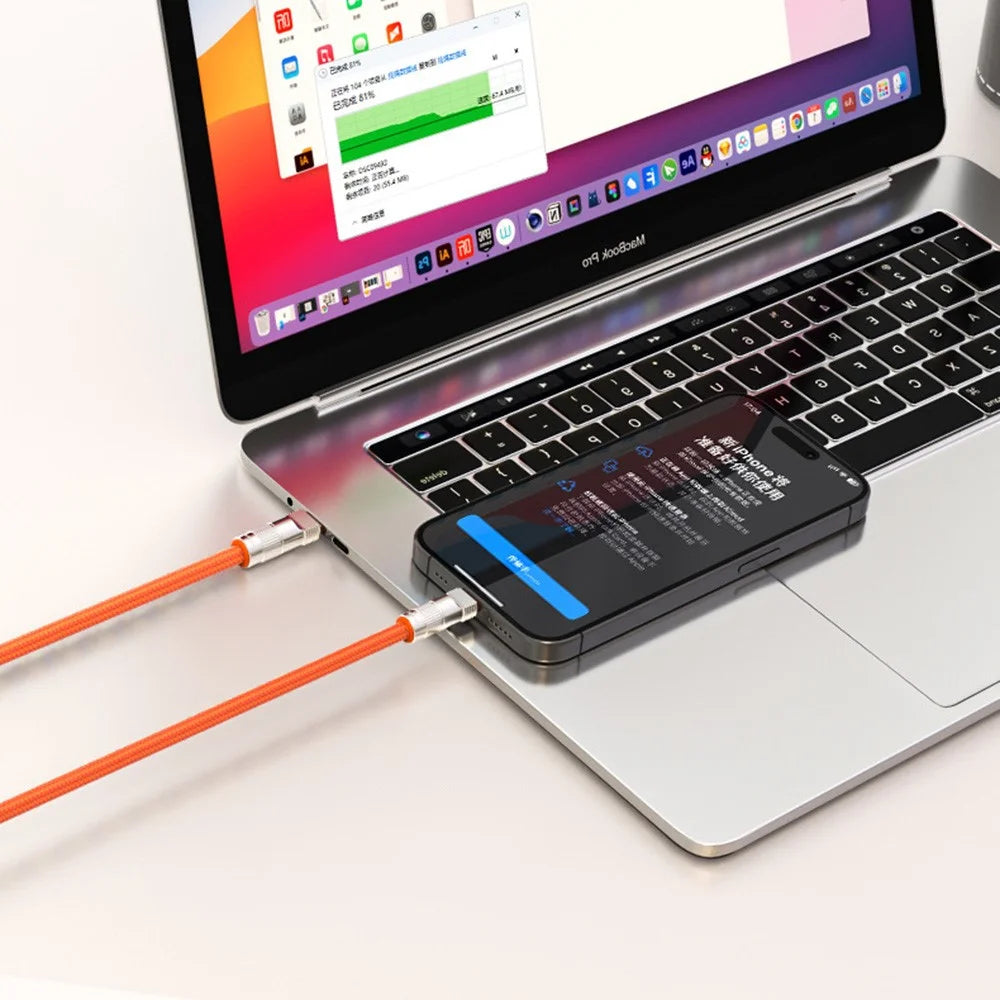 30cm 2 in 1 Wrist Strap Charging Cable Type-C to Type-C 66W Fast Charge Cable Cell Phone Lanyard - Multi-color - 2