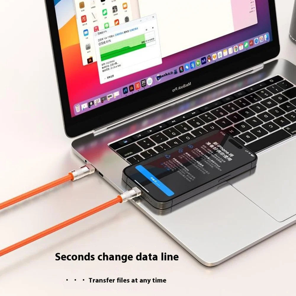 120cm Crossbody Lanyard Phone Charging Cable Type-C to L-Port 27W Fast Charge Cable Cell Phone Strap - Multi-color - 2