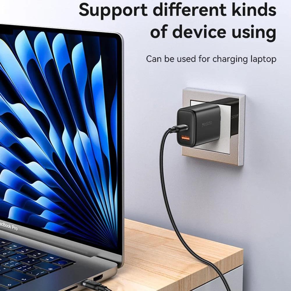 YESIDO CA190 USB-C to USB-C Cable 1.2m 60W Fast Charging Data Sync Cord - 4