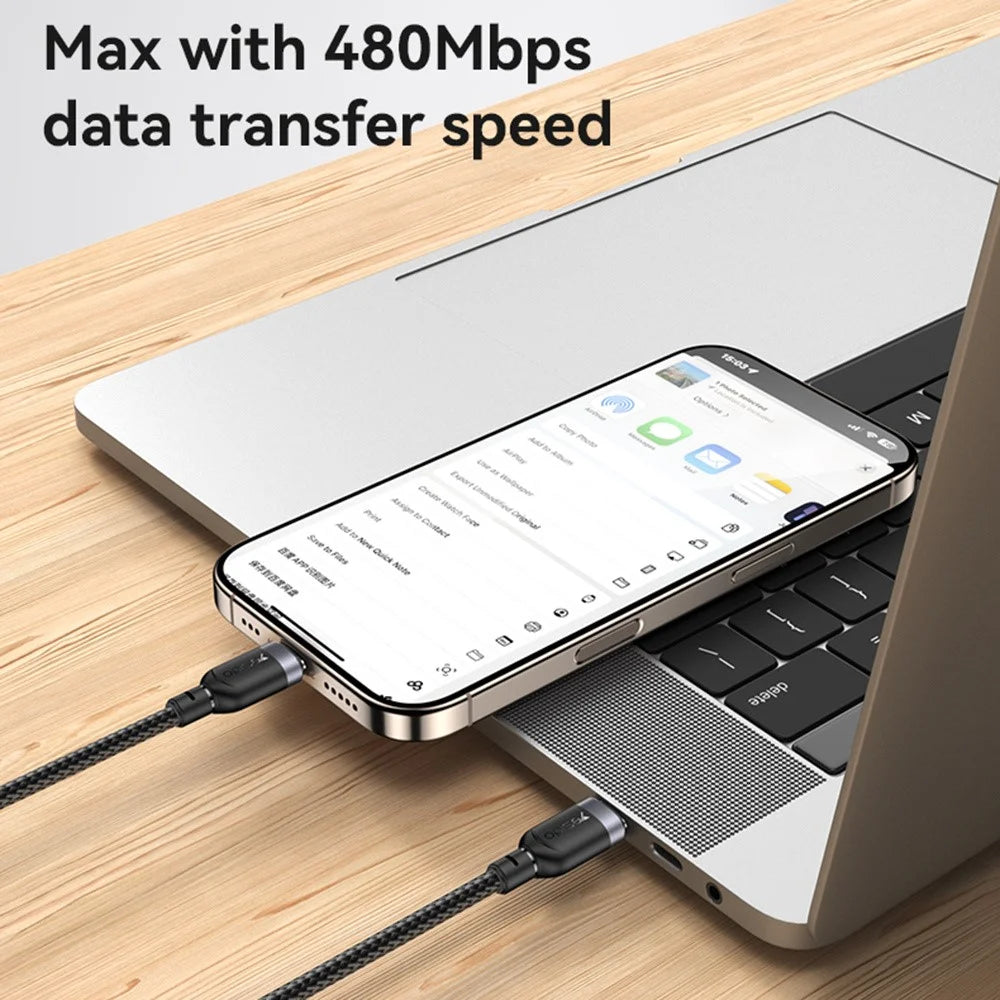 YESIDO CA192 USB C to USB C Cable 2m 60W Fast Charging Cord Data Sync for Laptops  /  Smartphones - 7