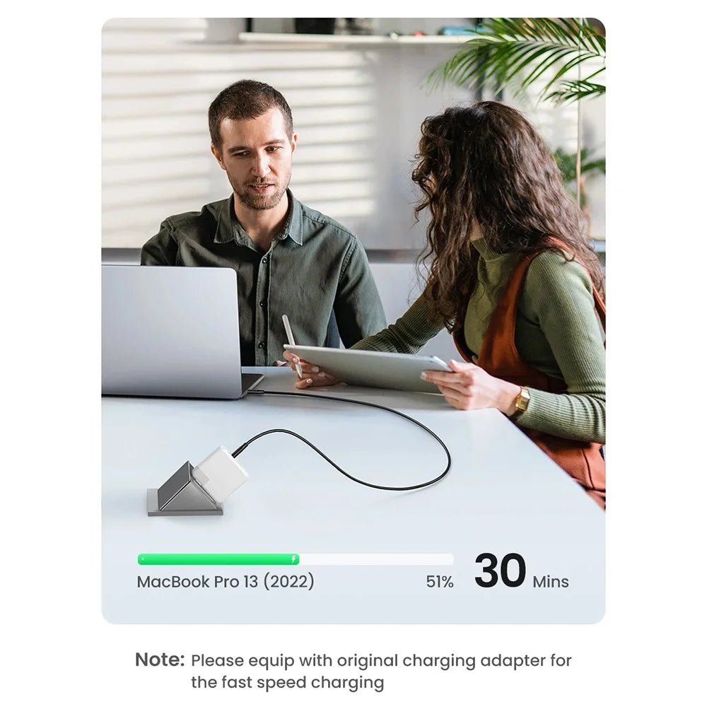 UGREEN 15175 0.5m PD 100W USB-C to USB-C Cable for iPhone 15 / 16 / MacBook / iPad Pro Fast Charging Data Cord - 7