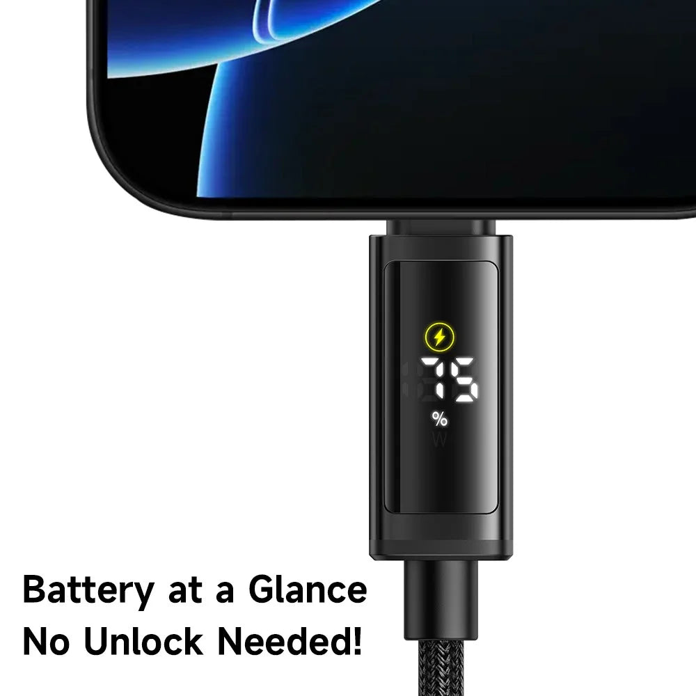 MCDODO CA-8000 1.2m Digital Display PD 100W Fast Charging USB C to USB C Data Cable - 4