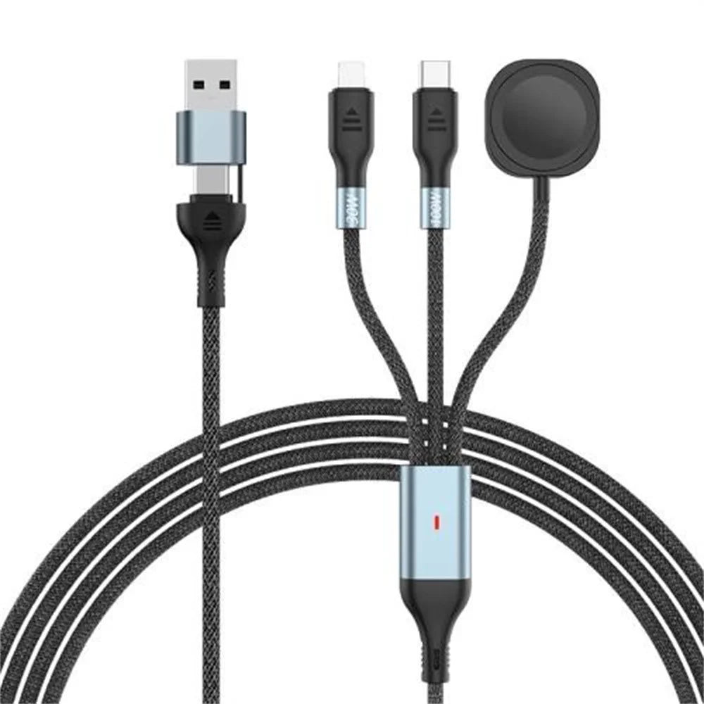 1.2m 2 in 1 USB A  /  Type-C to USB C /  8 Pin  /  for Apple Watch Charger Dock PD 100W Fast Charging Cable - 1