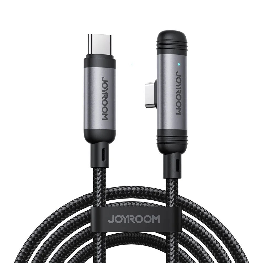 JOYROOM S-A56 1.2m Type-C to Type-C Cable 60W Fast Charging Right-Angle Data Sync Cord - 1