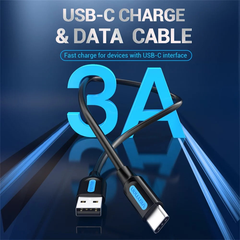 VENTION COK Series 0.25m USB 2.0 Type A to Type C Cable 3A Fast Charging Data Sync Cord - 2
