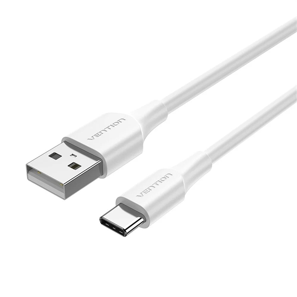 VENTION CTHWF 1m USB 2.0 Type A Male to Type C Male Cable 3A Fast Charging Data Sync Cord, White - 1