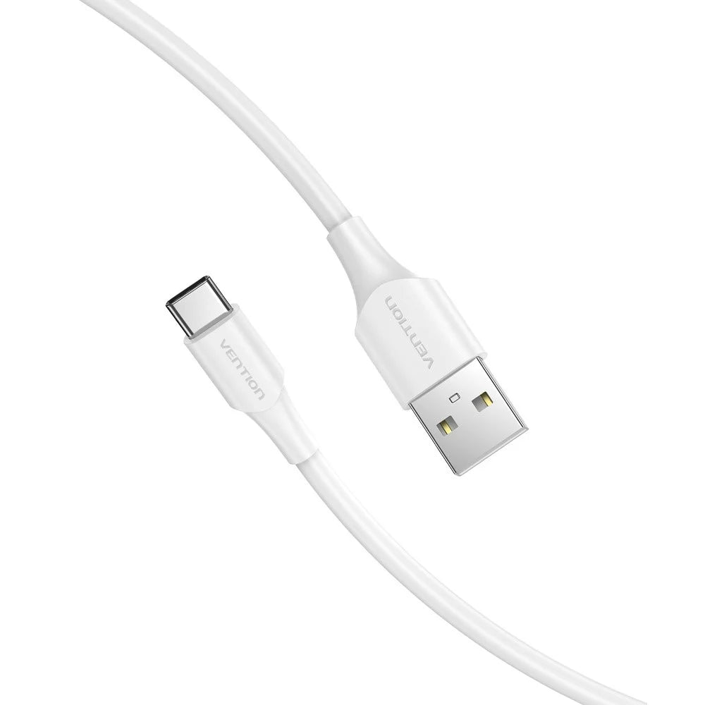 VENTION CTHWF 1m USB 2.0 Type A Male to Type C Male Cable 3A Fast Charging Data Sync Cord, White - 2