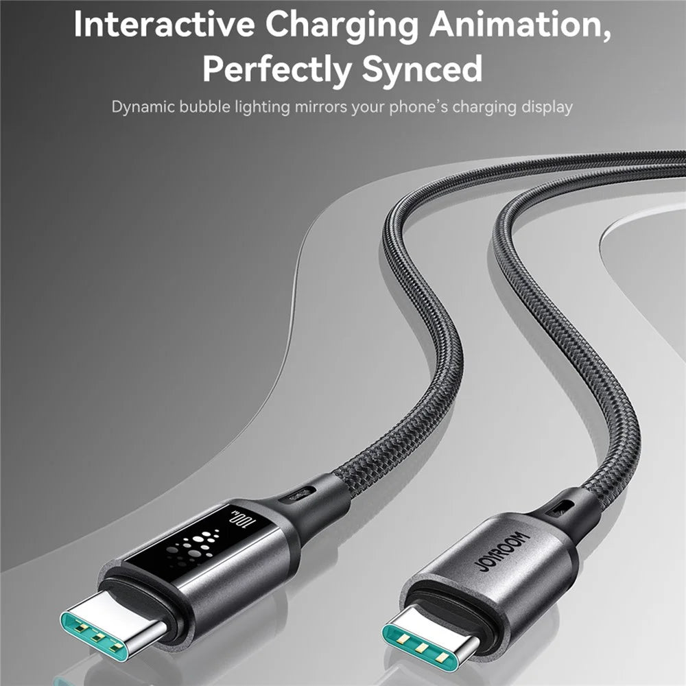 JOYROOM S-A60 1.2m Type-C to Type-C Cable 100W Fast Charging Data Sync Nylon Braided Cord - 2