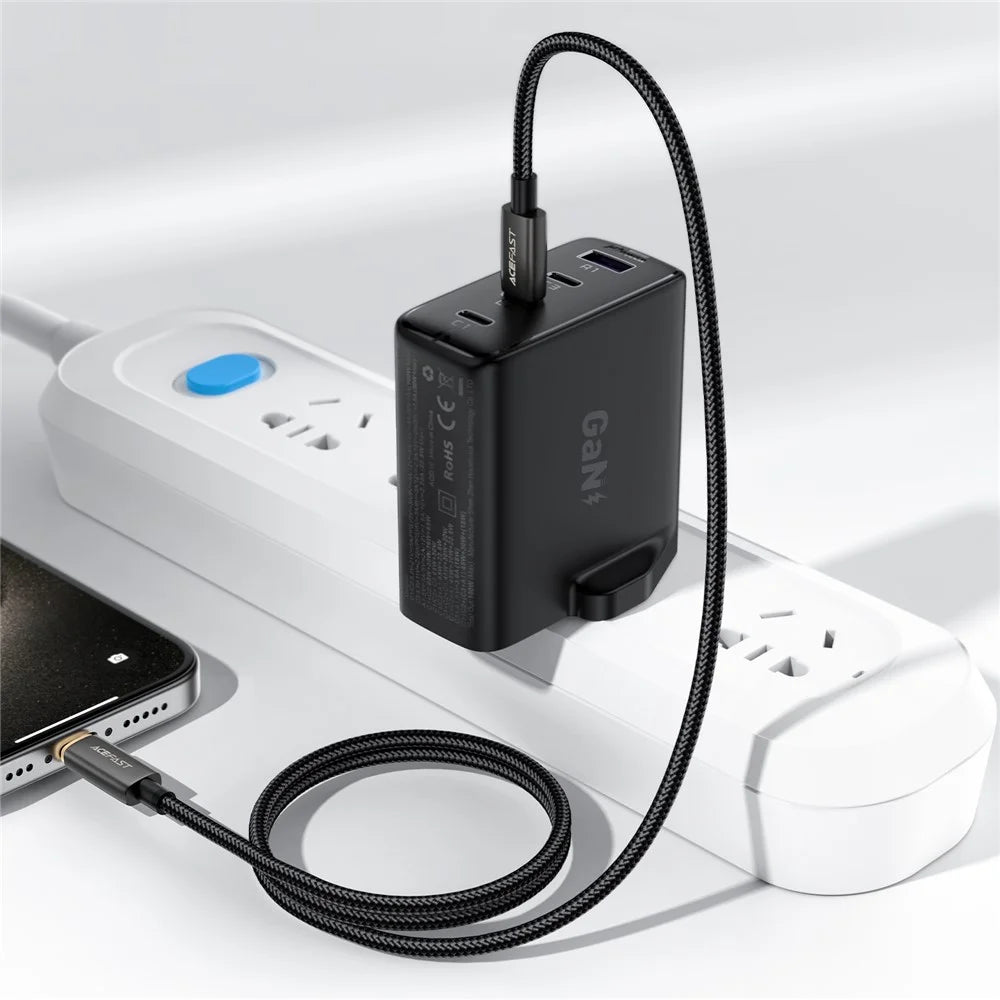 ACEFAST C23-03 1.2m Smart Power Off Charging Cable 3A 60W Fast Charging USB C to USB C Braided Data Cord - 5