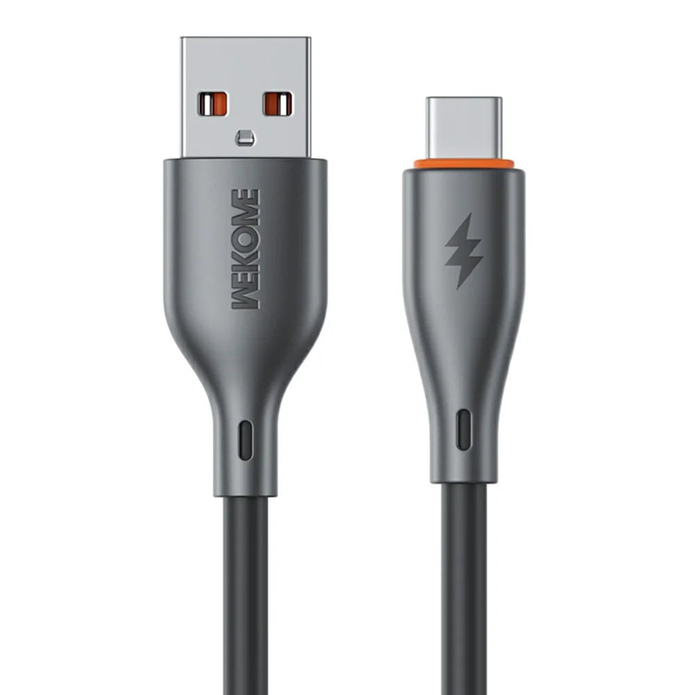 WEKOME WDC-116a Flash Series 1.2m 66W Fast Charging Cable USB to Type C 480Mbps Data Transfer Cord - Black - 1