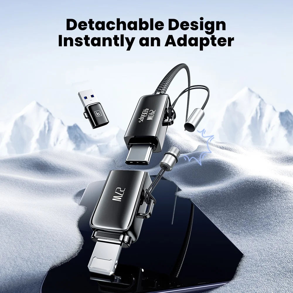 TOOCKI TQ-X95 1.5m USB-A / USB-C to USB-C / iP 240W Fast Charging 40Gbps Data Transfer Nylon Braided Cable - 6