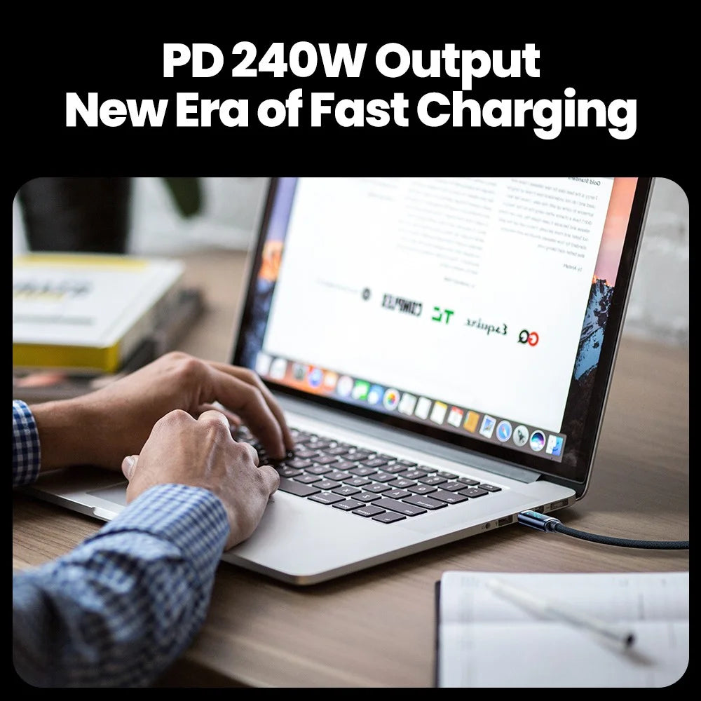TOOCKI TQ-X57C4 2m USB C to USB C 240W PD Fast Charging Cable Digital Display Braided Data Cord - 3