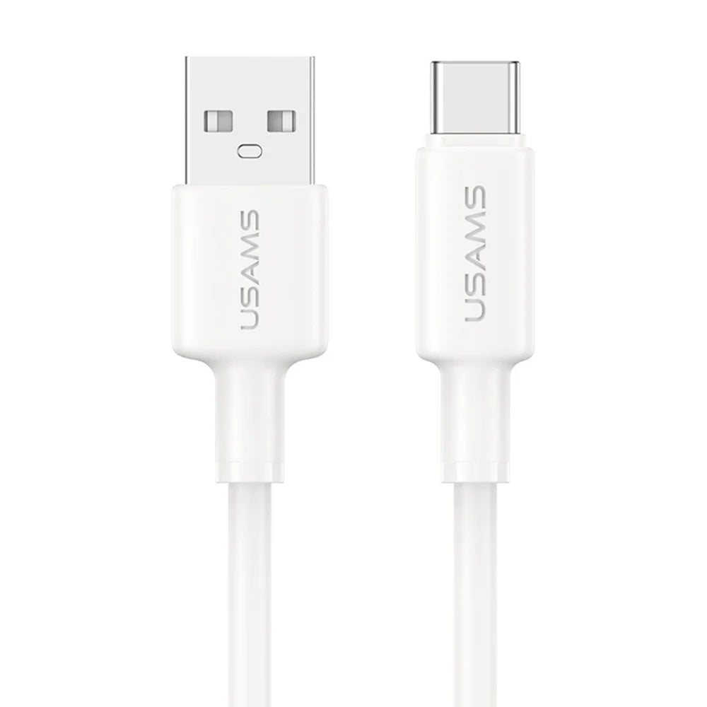 USAMS U90 SJ761 1m USB-A to Type-C Cable 3A Fast Charging Data Transfer Cord, 480Mbps Speed - White - 2