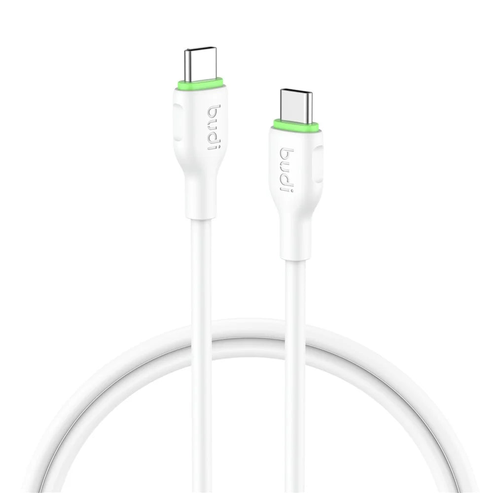 BUDI DC261TT21W 2.1m 65W Fast Charging Type C Cable Soft TPE USB C to USB C Data Cord - 1