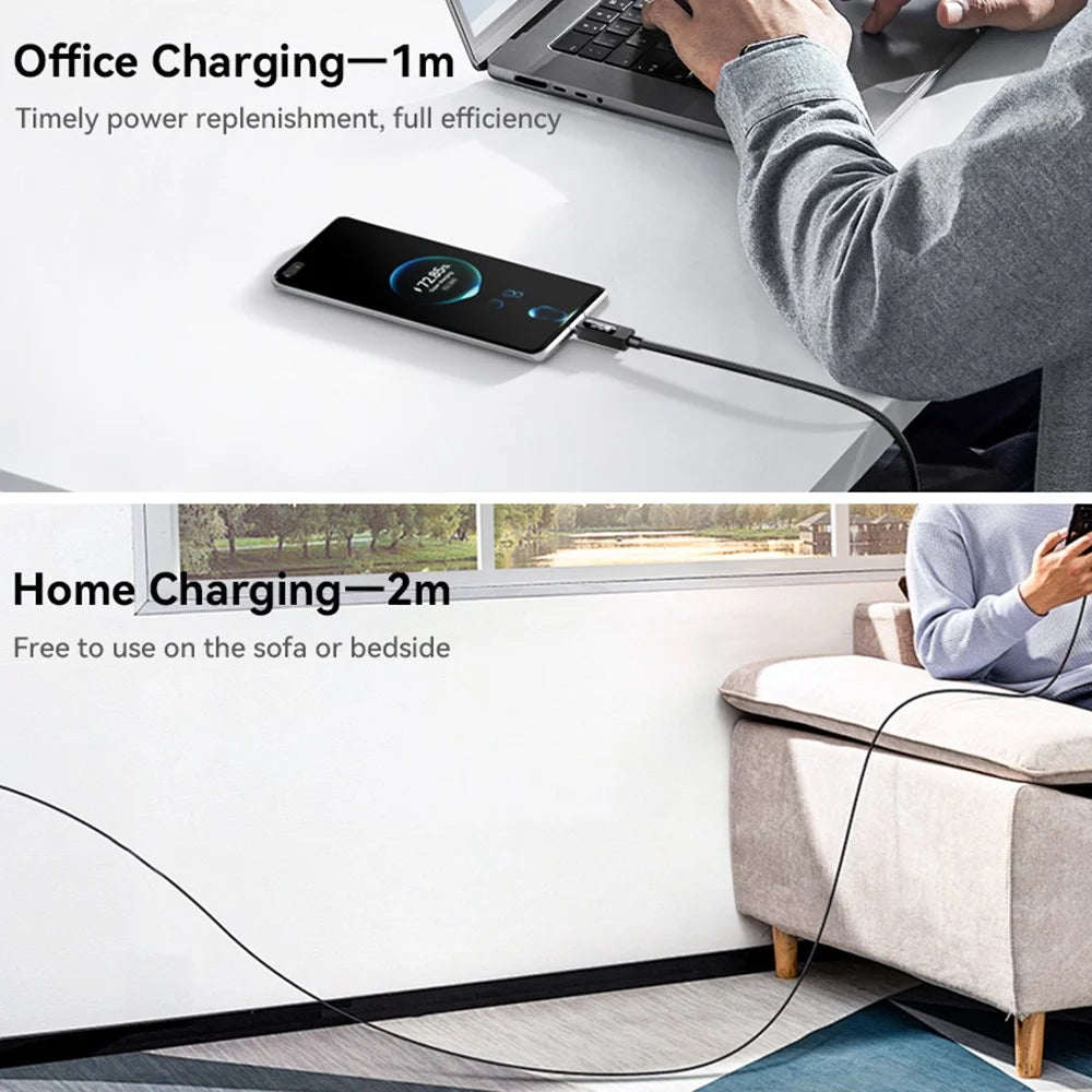 ESSAGER Smart Display USB-A to USB-C Cable 7A Fast Charging 100W Power Delivery Data Cable 2m - 7