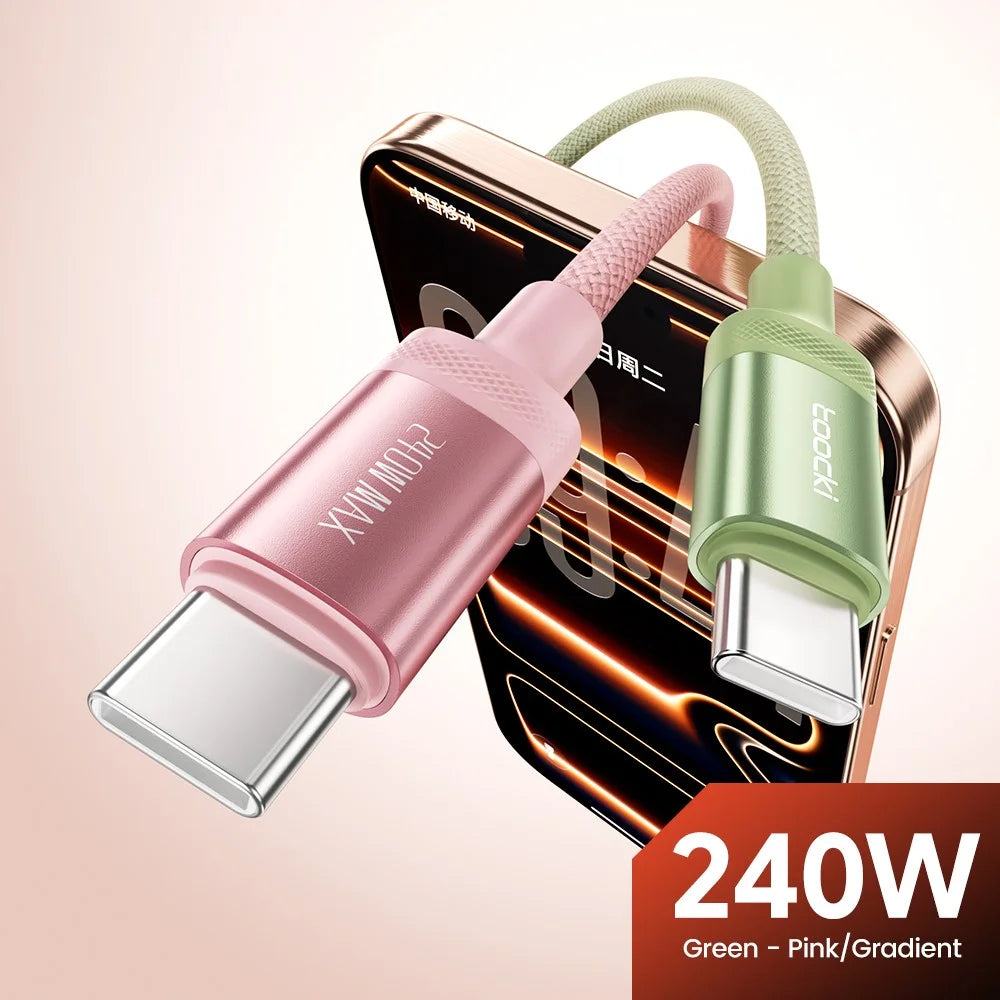TOOCKI TX108C4 1m PD 240W USB-C to USB-C Fast Charging Cable Built-in E-Marker Chip 480Mbps Data Cable for Laptop  /  Tablet  /  Phone - 2
