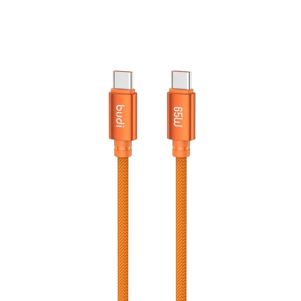 BUDI DC271TT15C 1.5m 65W Fast Charging Cable Type-C to Type-C Nylon Braided Data Cord - 1