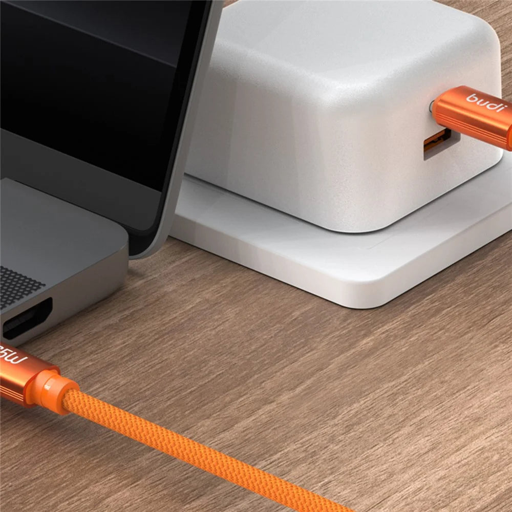 BUDI DC271TT15C 1.5m 65W Fast Charging Cable Type-C to Type-C Nylon Braided Data Cord - 2